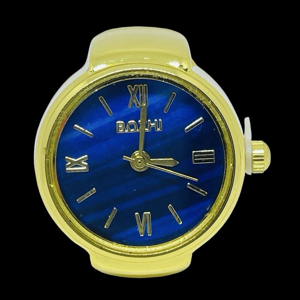 BOZHI Ring Watch Gold Design With Crystals New